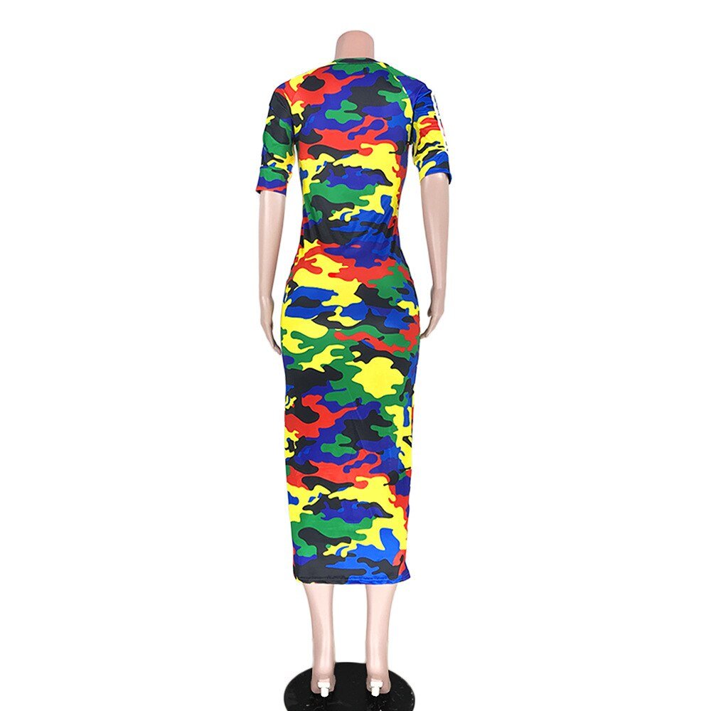VAZN Autumn Hot Fashion 2018 Women Solid 6-Colors Dress Casual O-Neck Half Sleeve Dress Ladies Bodycon Hollow Out Dress SY8221