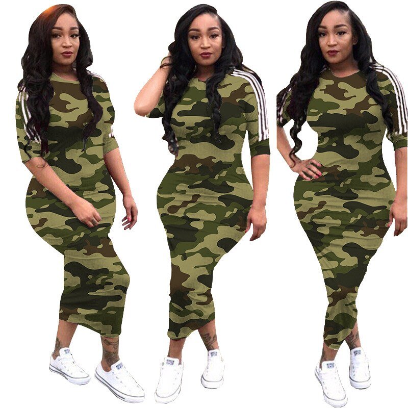 VAZN Autumn Hot Fashion 2018 Women Solid 6-Colors Dress Casual O-Neck Half Sleeve Dress Ladies Bodycon Hollow Out Dress SY8221