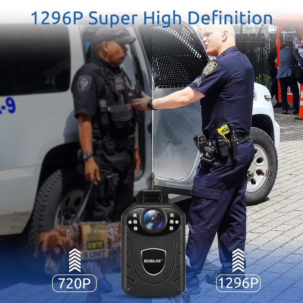 BOBLOV Police Camera KJ21 64G HD1296P Wearable Body Cam Security Guard Mini Comcorders Night Vision DVR Recorder Politie Kamera