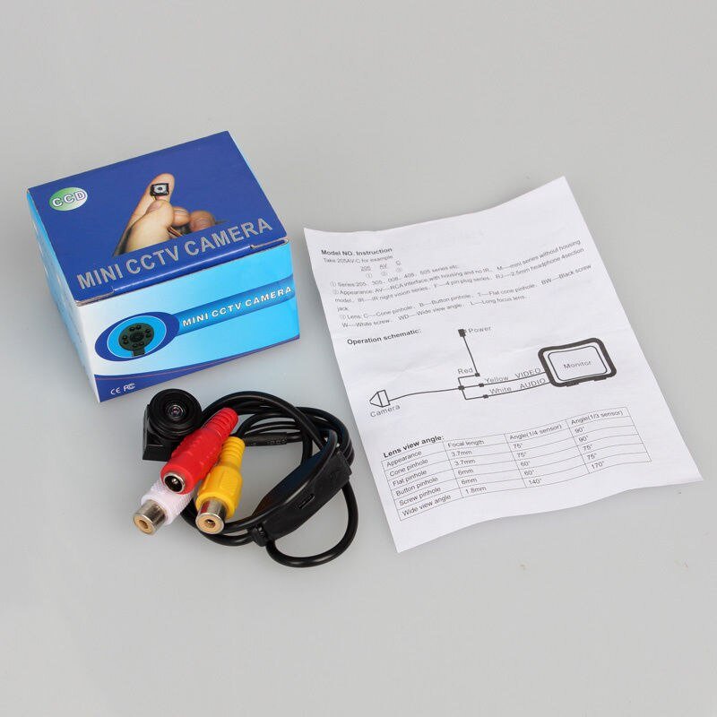 Free Shipping!HD 600TVL 720*480 30fps FPV Security Mini CCTV Camera Audio Wide Angle 140 degree For Drone FPV