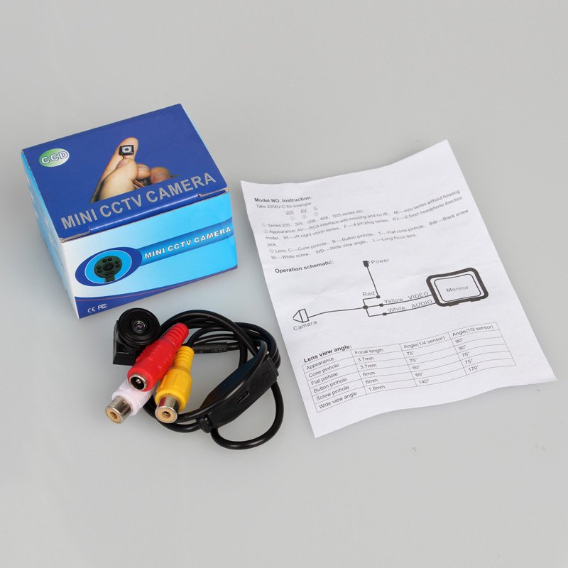 Free Shipping!HD 600TVL 720*480 30fps FPV Security Mini CCTV Camera Audio Wide Angle 140 degree For Drone FPV