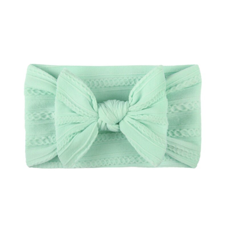 1pc Braid Nylon Bow Headbands,Cable Knit Solid Wide Nylon Headbands Turban, Baby Girls Head Wrap Hair Accessories TXTB1
