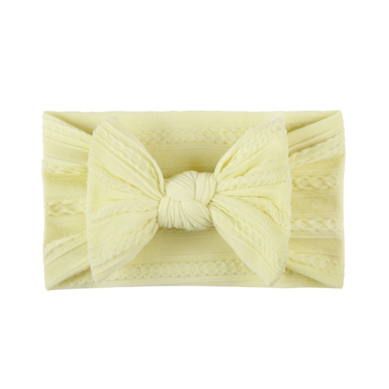1pc Braid Nylon Bow Headbands,Cable Knit Solid Wide Nylon Headbands Turban, Baby Girls Head Wrap Hair Accessories TXTB1