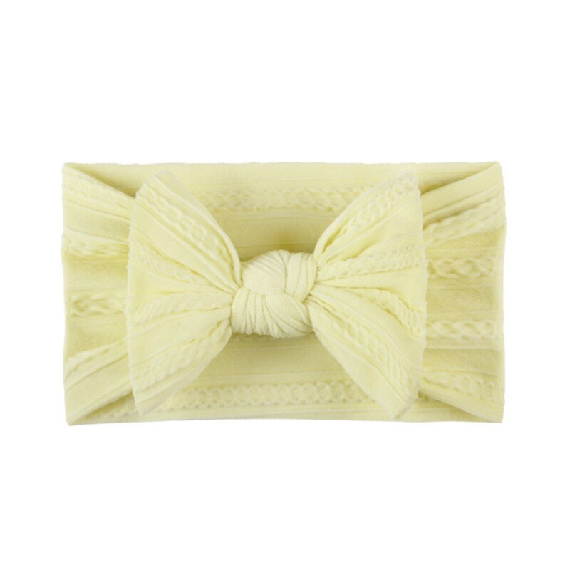1pc Braid Nylon Bow Headbands,Cable Knit Solid Wide Nylon Headbands Turban, Baby Girls Head Wrap Hair Accessories TXTB1