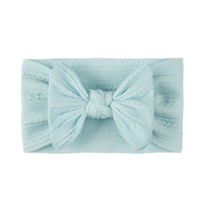 1pc Braid Nylon Bow Headbands,Cable Knit Solid Wide Nylon Headbands Turban, Baby Girls Head Wrap Hair Accessories TXTB1