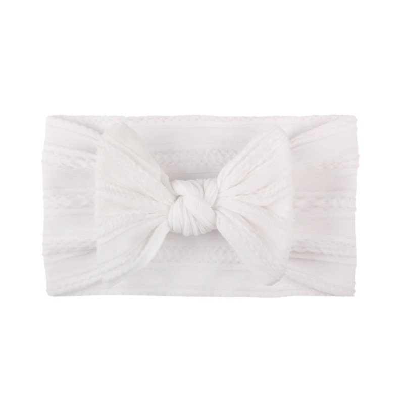 1pc Braid Nylon Bow Headbands,Cable Knit Solid Wide Nylon Headbands Turban, Baby Girls Head Wrap Hair Accessories TXTB1