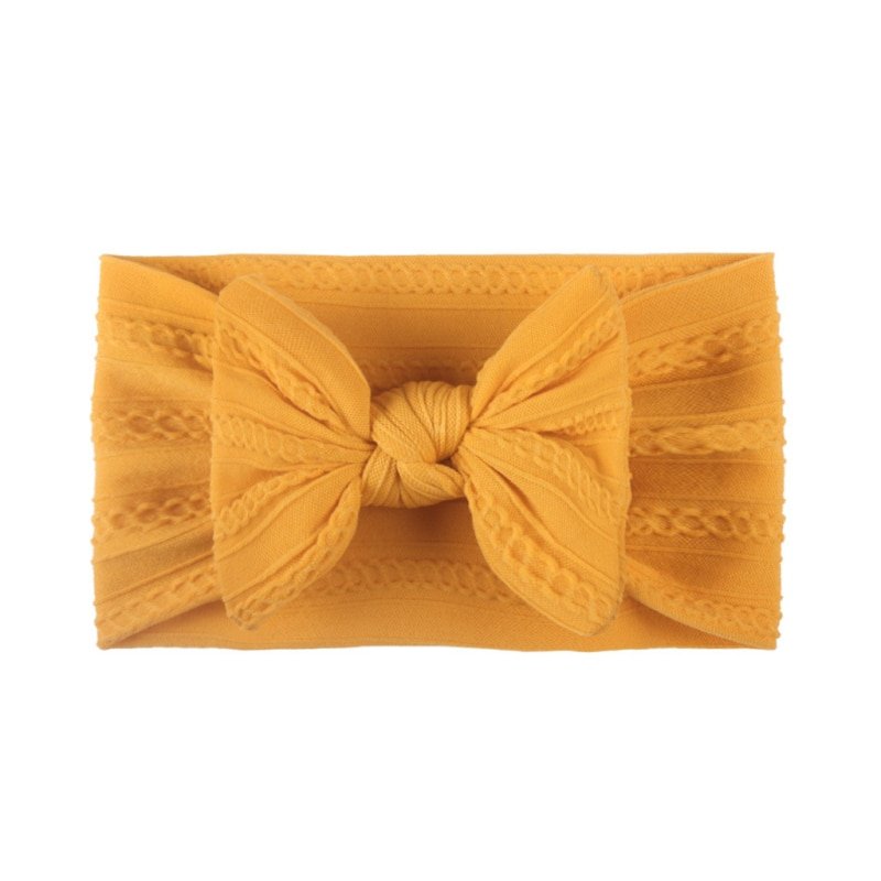 1pc Braid Nylon Bow Headbands,Cable Knit Solid Wide Nylon Headbands Turban, Baby Girls Head Wrap Hair Accessories TXTB1