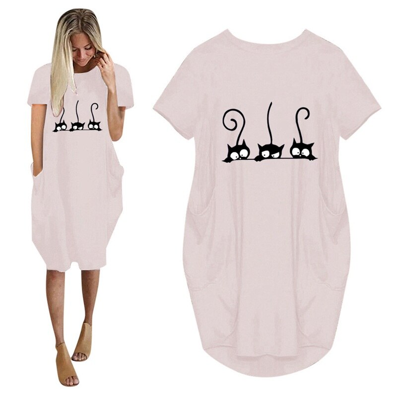 Casual summer womens dresses pink bing VOGUE black pocket dress cotton midi oversize plus size 5XL streetwear fall robes jurk Casual summer womens dresses pink bing VOGUE black pocket dress cotton midi oversize plus size 5XL streetwear fall robes jurk