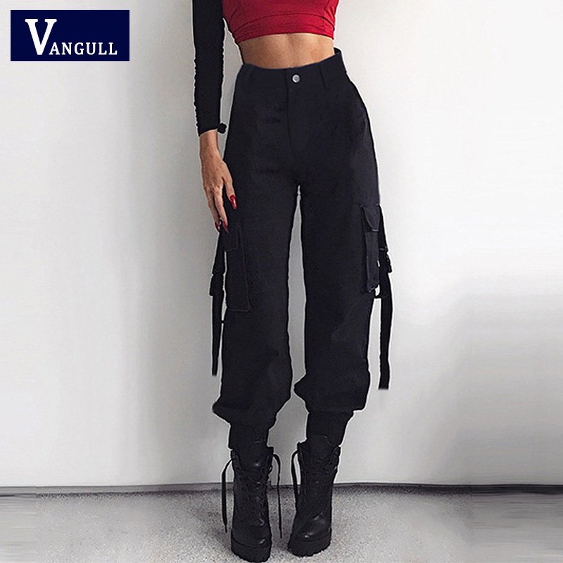 Vangull New Khaki Rompers Womens Jumpsuit Long Elegant Zipper Pockets Sleeveless Adjusted Strap High Waist Cotton Fashion Summer