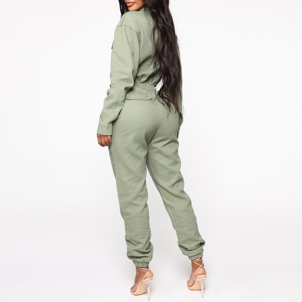 Autumn Casual Sport Overalls Women Brief Handsome Jumpsuit Long Sleeve Zipper Belt Rompers Trousers Fashion Playsuit Streetwear Autumn Casual Sport Overalls Women Brief Handsome Jumpsuit Long Sleeve Zipper Belt Rompers Trousers Fashion Playsuit Streetwear