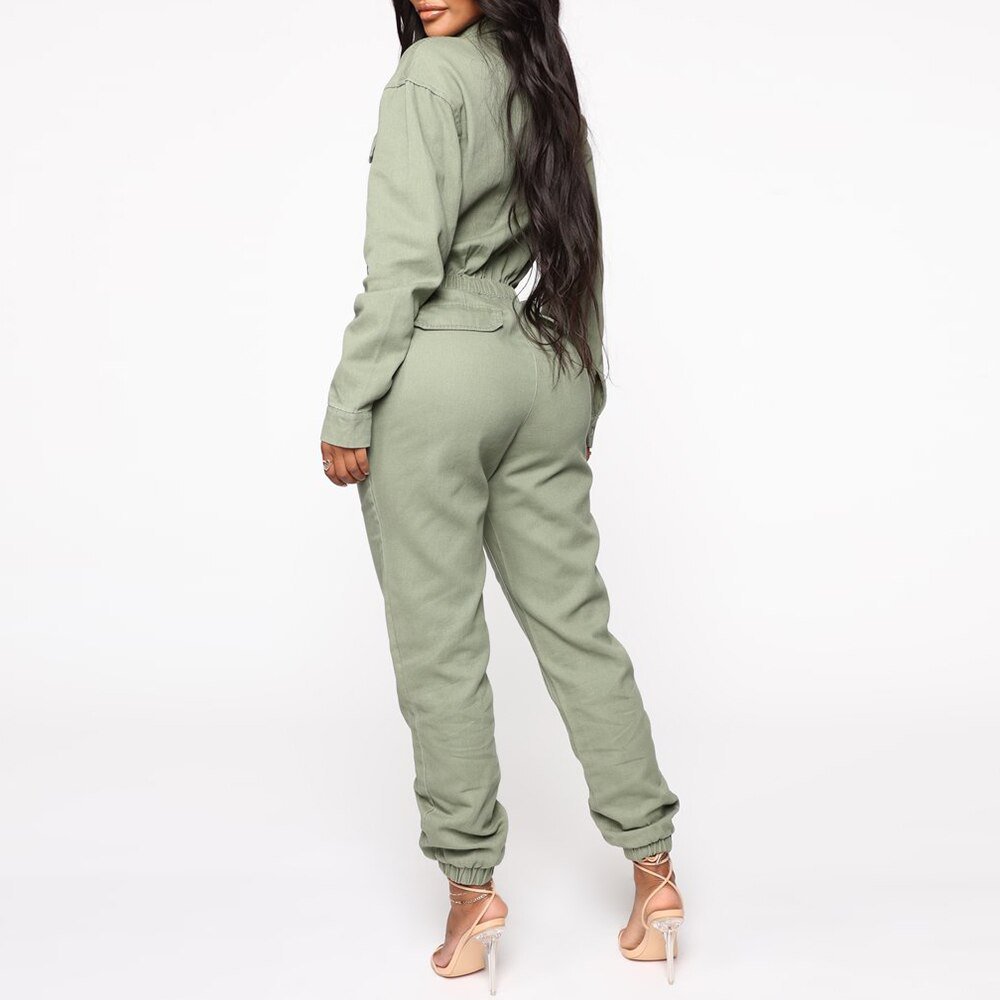 Autumn Casual Sport Overalls Women Brief Handsome Jumpsuit Long Sleeve Zipper Belt Rompers Trousers Fashion Playsuit Streetwear Autumn Casual Sport Overalls Women Brief Handsome Jumpsuit Long Sleeve Zipper Belt Rompers Trousers Fashion Playsuit Streetwear