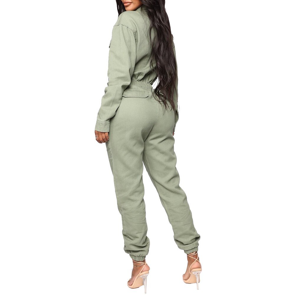 Autumn Casual Sport Overalls Women Brief Handsome Jumpsuit Long Sleeve Zipper Belt Rompers Trousers Fashion Playsuit Streetwear Autumn Casual Sport Overalls Women Brief Handsome Jumpsuit Long Sleeve Zipper Belt Rompers Trousers Fashion Playsuit Streetwear