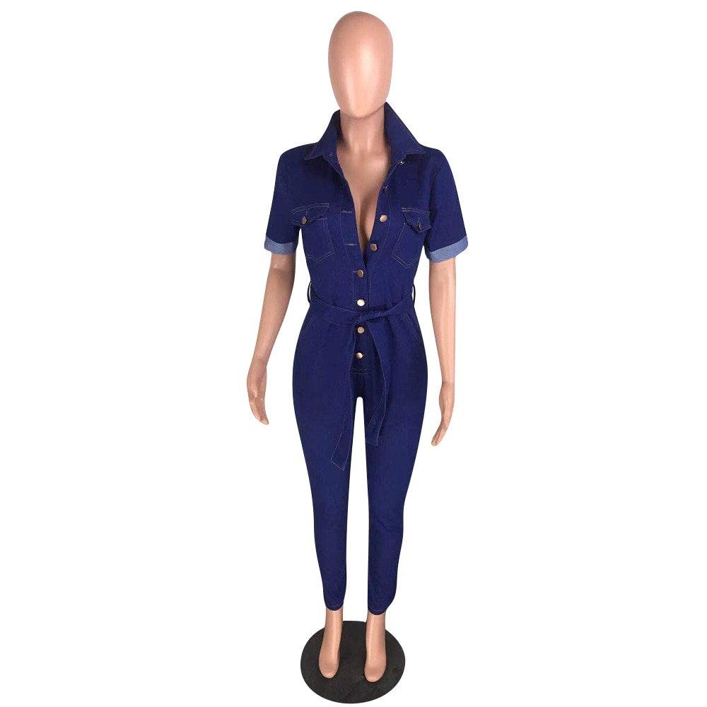 Autumn Winter Women Denim Jeans Jumpsuit Full Sleeve Sashes Bodycon Rompers Sexy Club Night One Pice Playsuit Overall Outfits