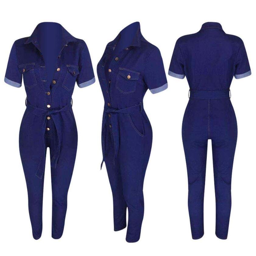 Autumn Winter Women Denim Jeans Jumpsuit Full Sleeve Sashes Bodycon Rompers Sexy Club Night One Pice Playsuit Overall Outfits