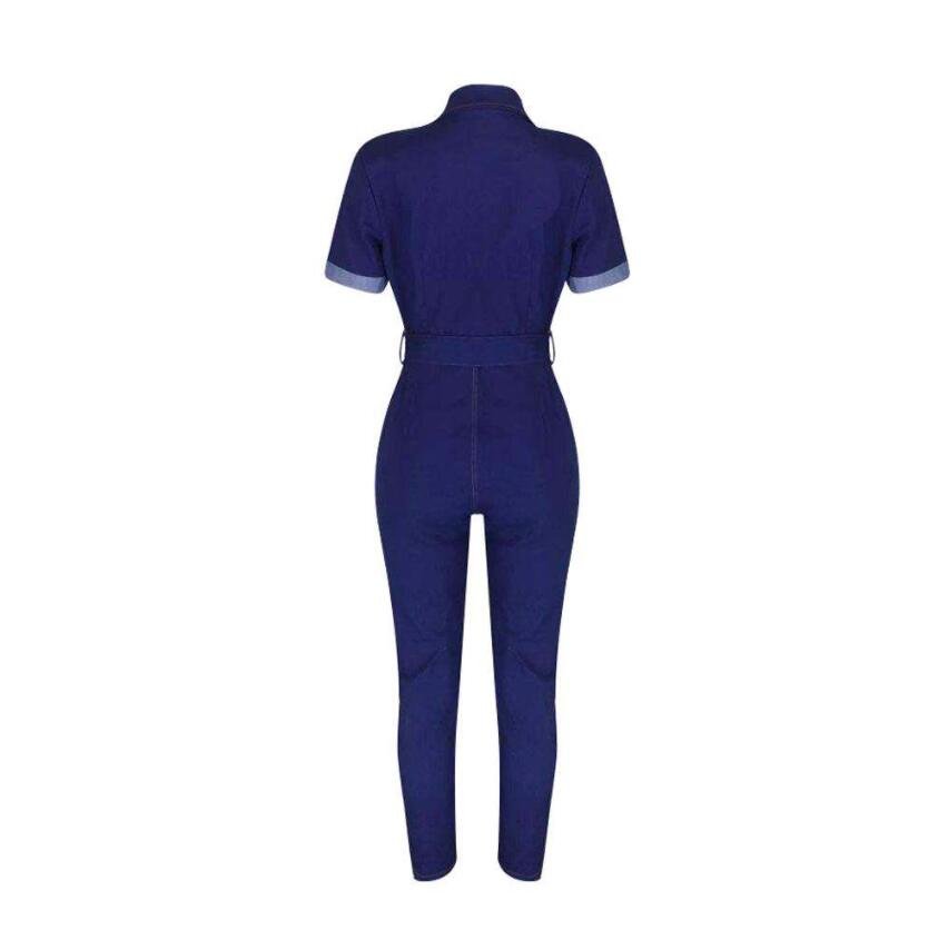 Autumn Winter Women Denim Jeans Jumpsuit Full Sleeve Sashes Bodycon Rompers Sexy Club Night One Pice Playsuit Overall Outfits