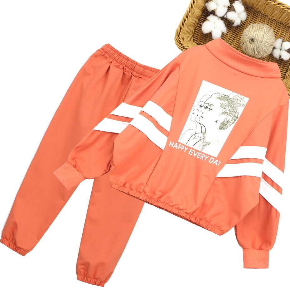 Girls Sport Clothes Striped Clothing For Girls Coat + Pants 2PCS Clothes Girl Teenage Children’s School Clothing 6 8 10 12 14 Girls Sport Clothes Striped Clothing For Girls Coat + Pants 2PCS Clothes Girl Teenage Children's School Clothing 6 8 10 12 14