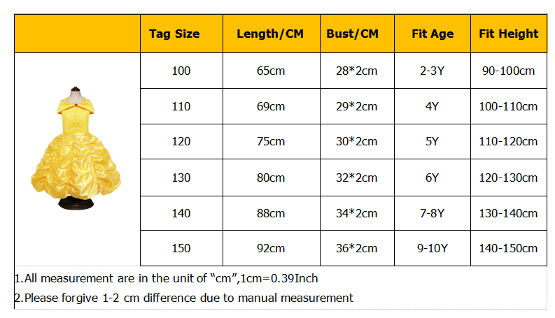 Cosplay Belle Princess Dresses for girls Beauty and the beast Costume Kids Birthday dress Children Halloween Girls Clothing