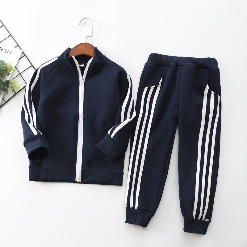 Children’s Clothing 2020 Autumn and Winter Long-sleeved Plus Velvet Boys and Girls Zipper Casual Suit Two-piece Sports Set Children's Clothing 2020 Autumn and Winter Long-sleeved Plus Velvet Boys and Girls Zipper Casual Suit Two-piece Sports Set