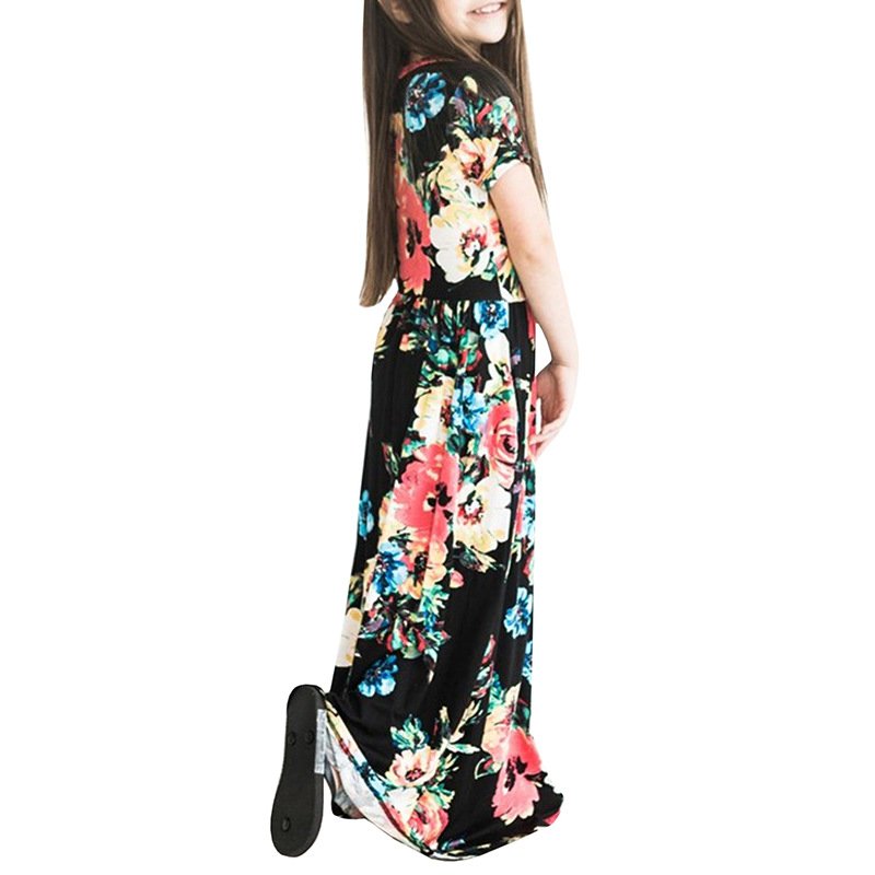 Kids Dresses For Girls Toddler Baby Girls Striped Beach Strap Clothes Long Dress Bohemian Children Party Beachwear Dress Outfits