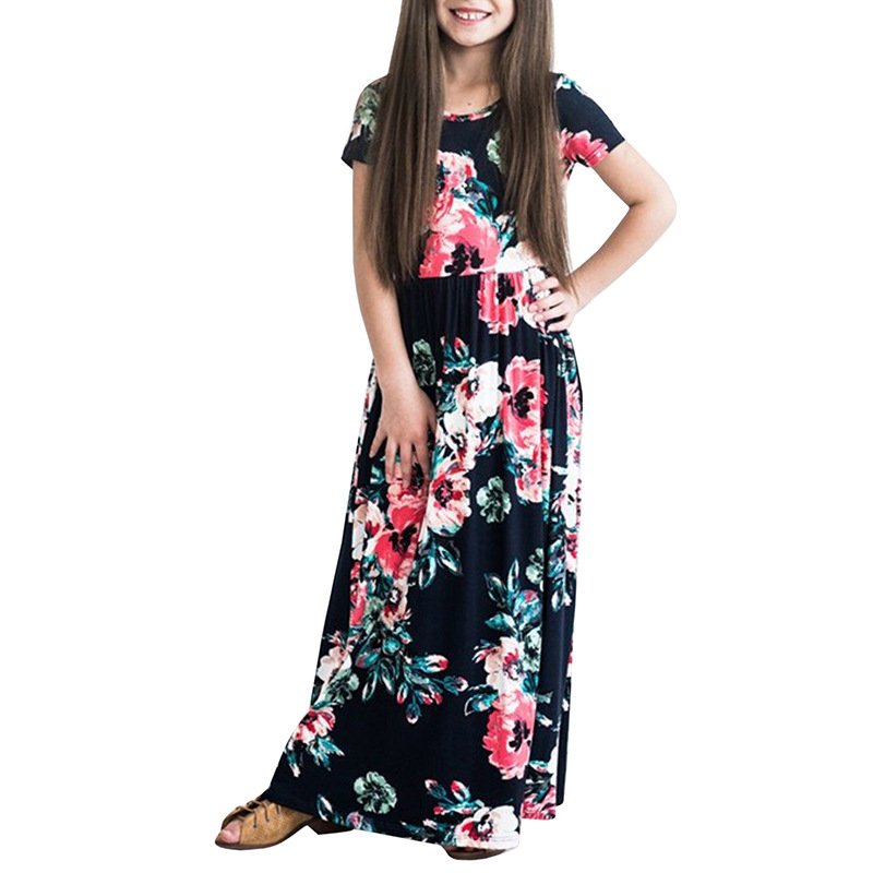 Kids Dresses For Girls Toddler Baby Girls Striped Beach Strap Clothes Long Dress Bohemian Children Party Beachwear Dress Outfits
