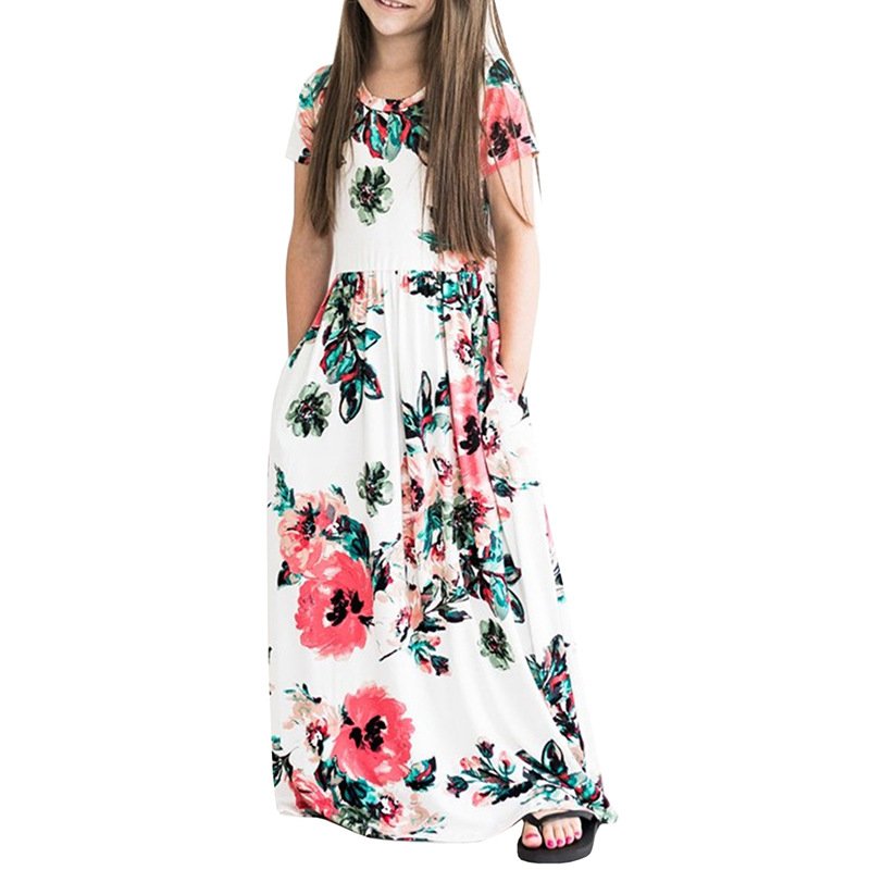 Kids Dresses For Girls Toddler Baby Girls Striped Beach Strap Clothes Long Dress Bohemian Children Party Beachwear Dress Outfits