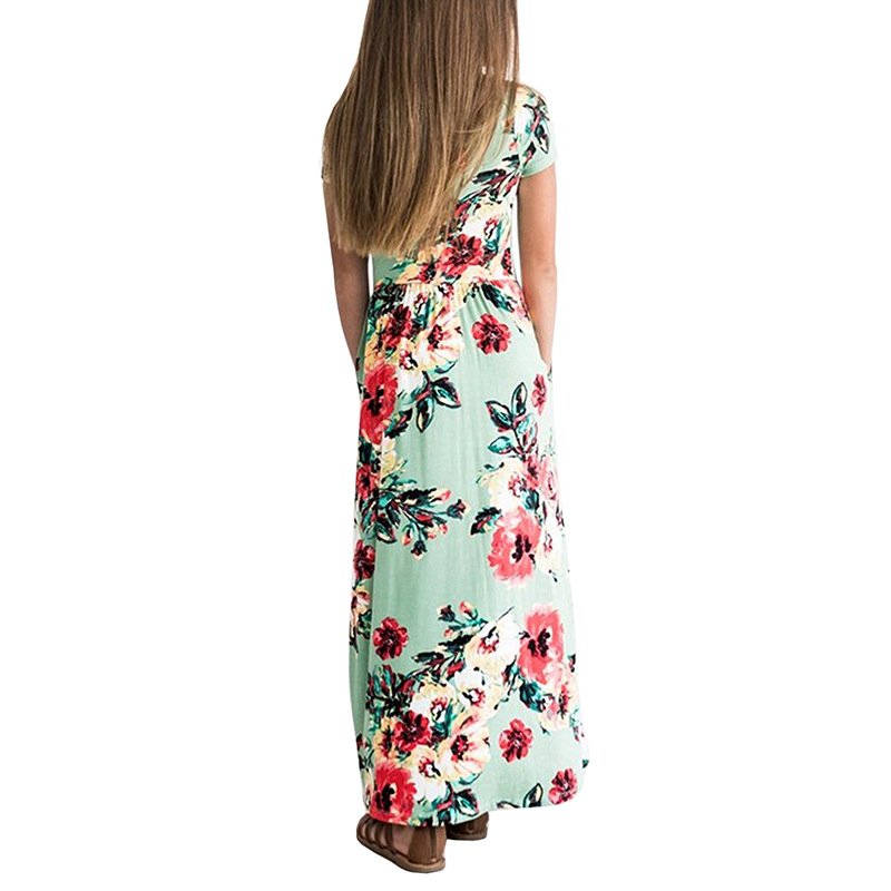 Kids Dresses For Girls Toddler Baby Girls Striped Beach Strap Clothes Long Dress Bohemian Children Party Beachwear Dress Outfits