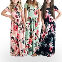 Kids Dresses For Girls Toddler Baby Girls Striped Beach Strap Clothes Long Dress Bohemian Children Party Beachwear Dress Outfits