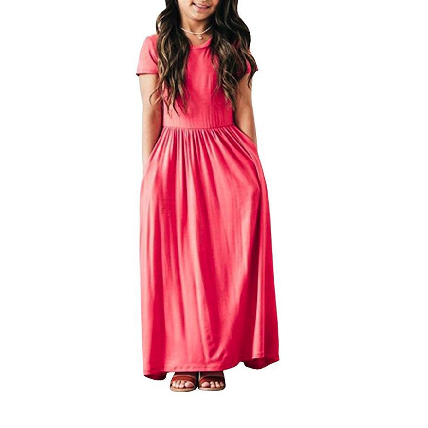 Kids Dresses For Girls Toddler Baby Girls Striped Beach Strap Clothes Long Dress Bohemian Children Party Beachwear Dress Outfits