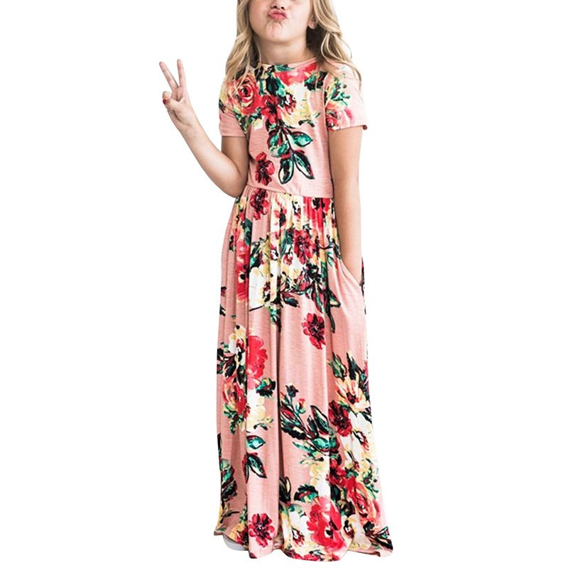 Kids Dresses For Girls Toddler Baby Girls Striped Beach Strap Clothes Long Dress Bohemian Children Party Beachwear Dress Outfits