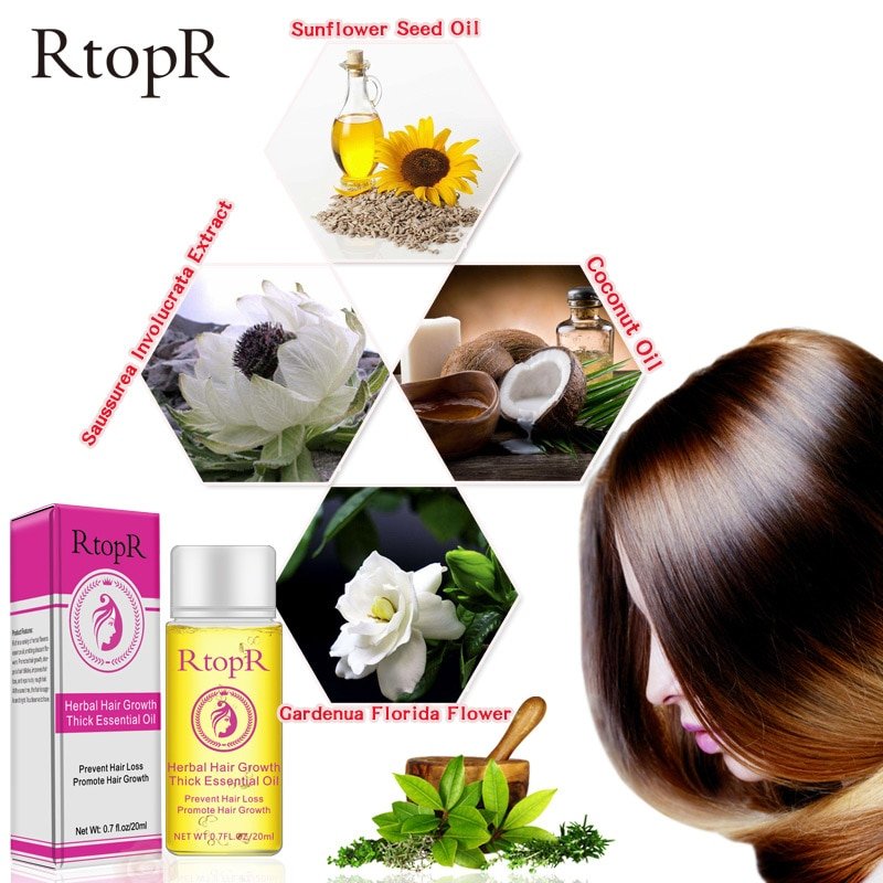20ml Hair Growth Thick Essential Oil Hair Loss Scalp Care Treatment Herb Hair Care Repair Bright Essential Oil  for Men Women