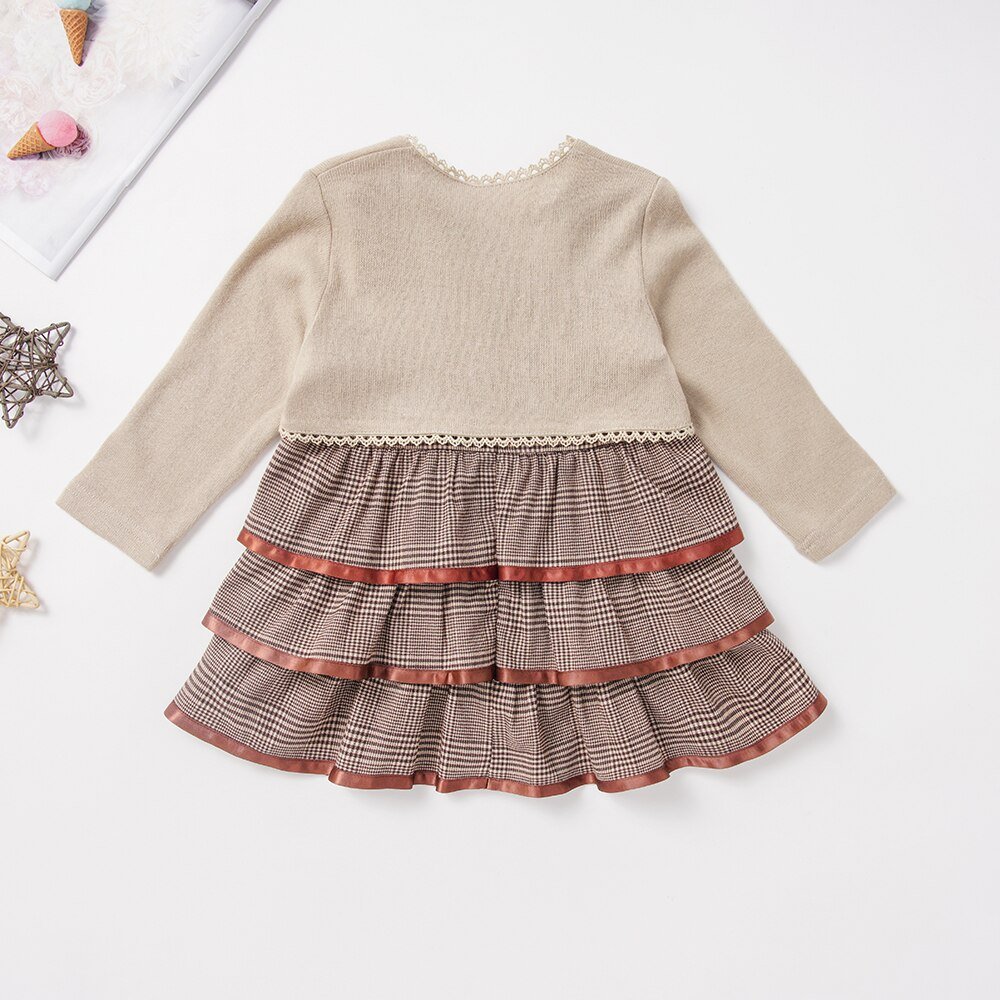 Micol Emilly Children Dress Long Sleeve Kids Clothing Sets 2 Pcs Girls Coat+Dress Korean Medieval Dress for Baby Girls 1-5 Years
