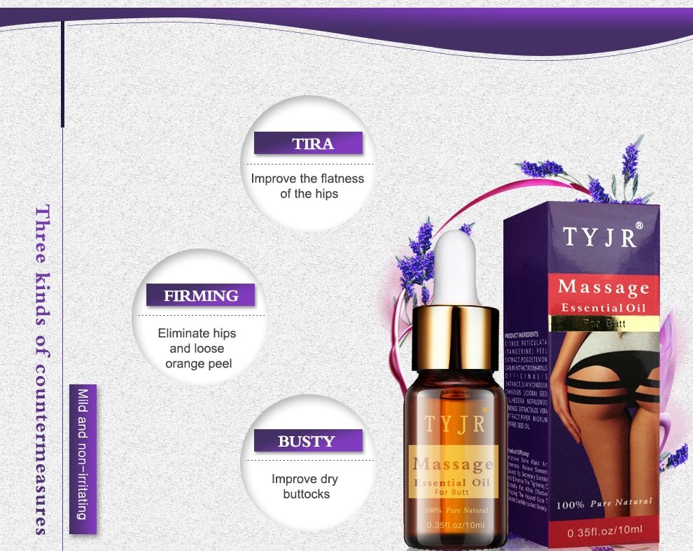 Hip Lift Up Buttock Massage Essential Oil Butt Enlargement Cellulite Cream Firming and Lifting for Women Big Butt 10ML TSLM2