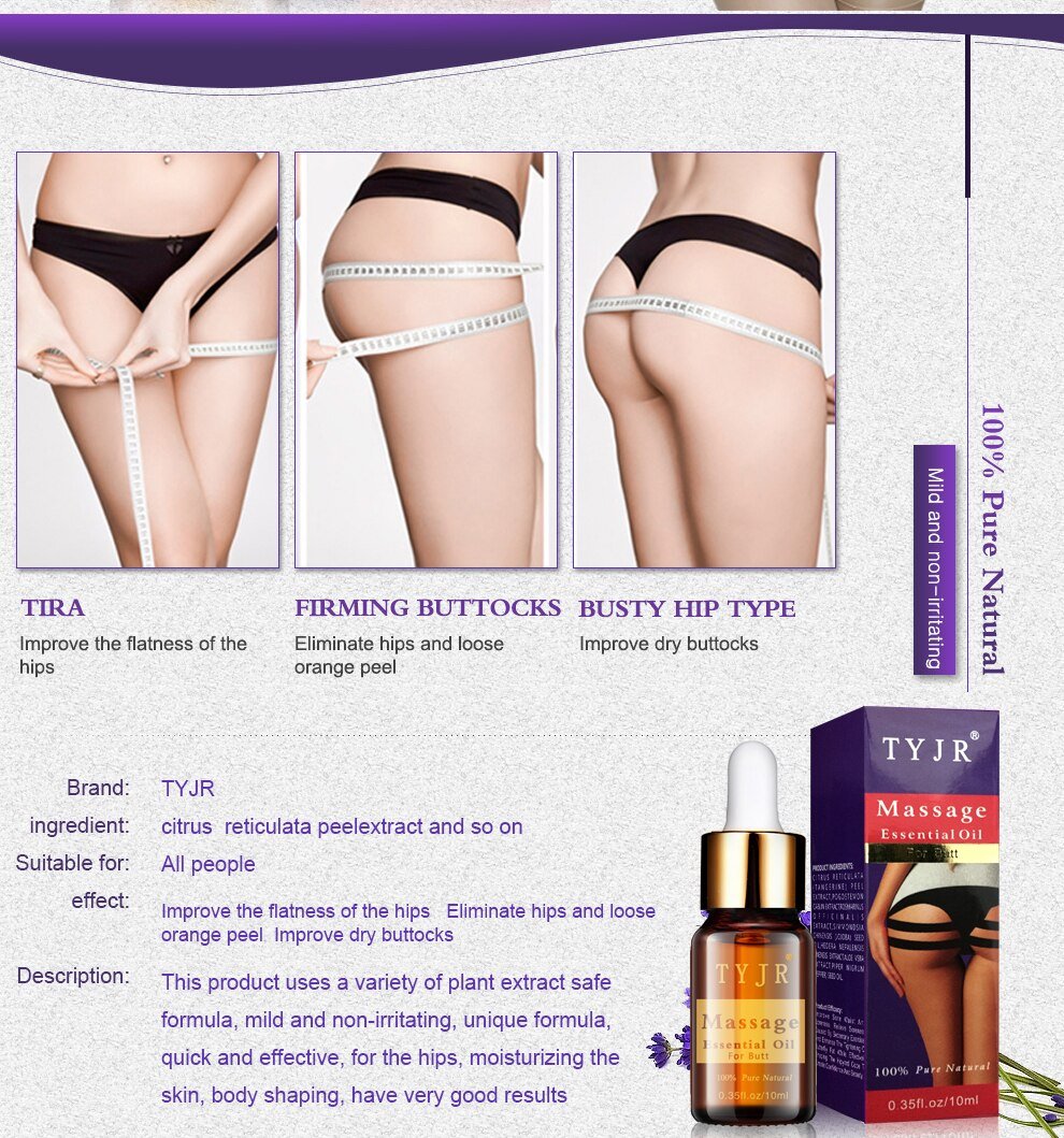 Hip Lift Up Buttock Massage Essential Oil Butt Enlargement Cellulite Cream Firming and Lifting for Women Big Butt 10ML TSLM2