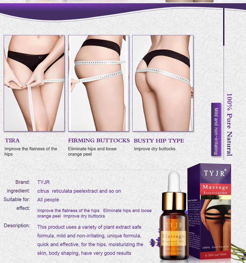 Hip Lift Up Buttock Massage Essential Oil Butt Enlargement Cellulite Cream Firming and Lifting for Women Big Butt 10ML TSLM2