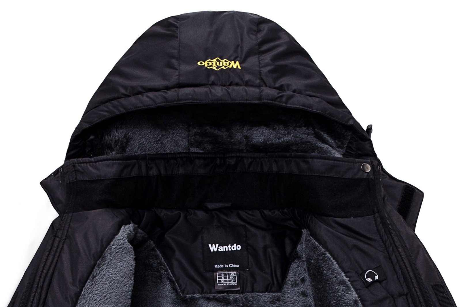 Wantdo Men Winter Coat Warm Ski Jacket Waterproof With Removable Hood