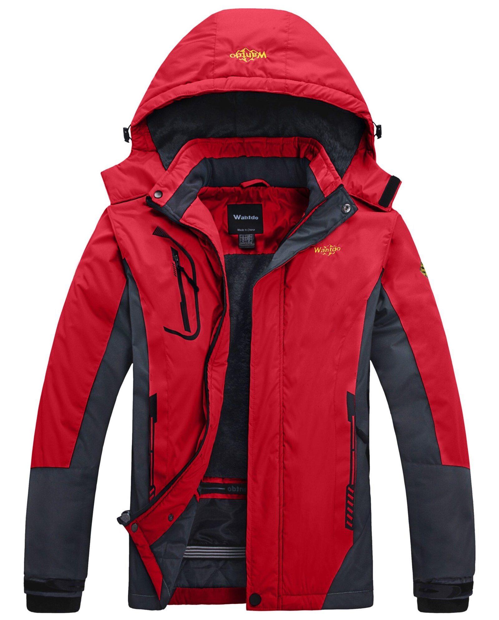 Wantdo Men Winter Coat Warm Ski Jacket Waterproof With Removable Hood