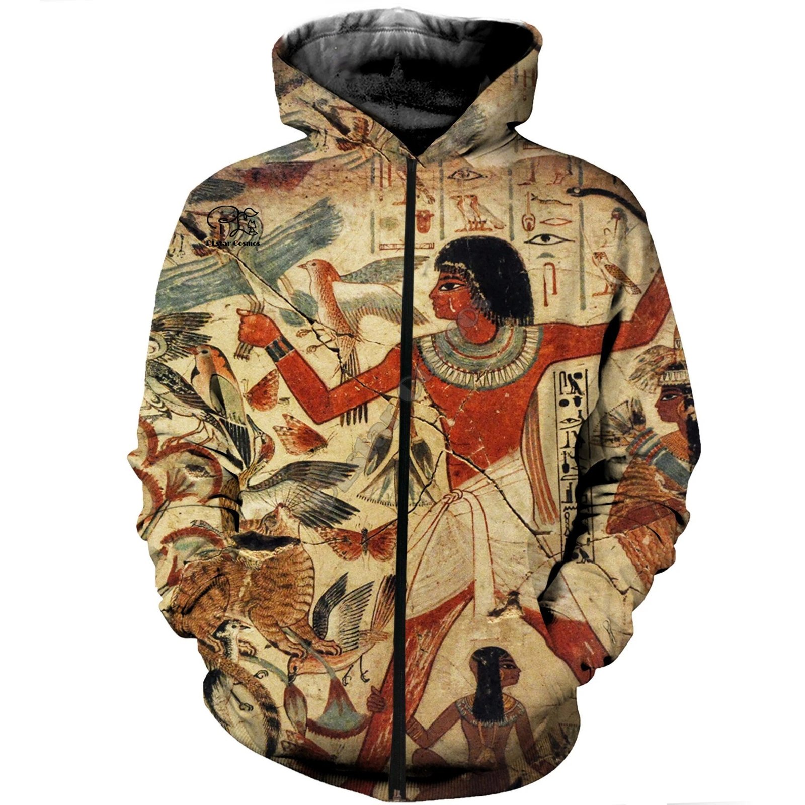 PLstar Cosmos 2020 New Fashion 3D  harajuku streetwear Ancient Egypt Pharaoh God Anubis hours zip/Hoodie/Sweatshirt/Jacket -b5