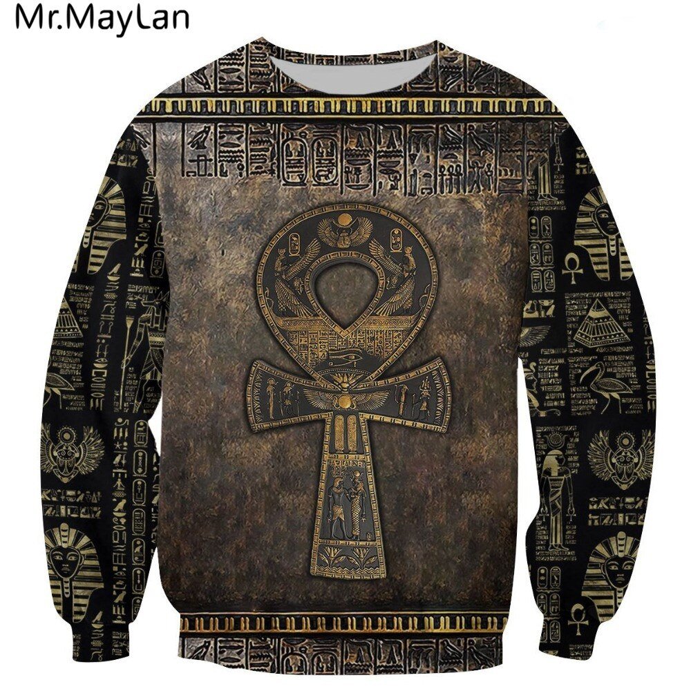 Custom Ancient Ankh Egypt And Symbols Men hoodies 3D Printed Jacket Men/Women Casual Retro Streetwear Sweatshirt sudadera hombre