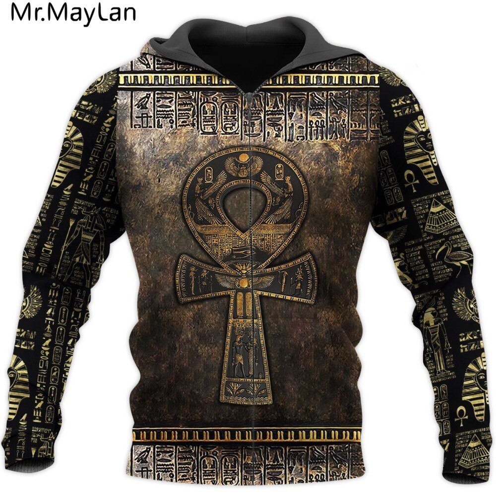 Custom Ancient Ankh Egypt And Symbols Men hoodies 3D Printed Jacket Men/Women Casual Retro Streetwear Sweatshirt sudadera hombre