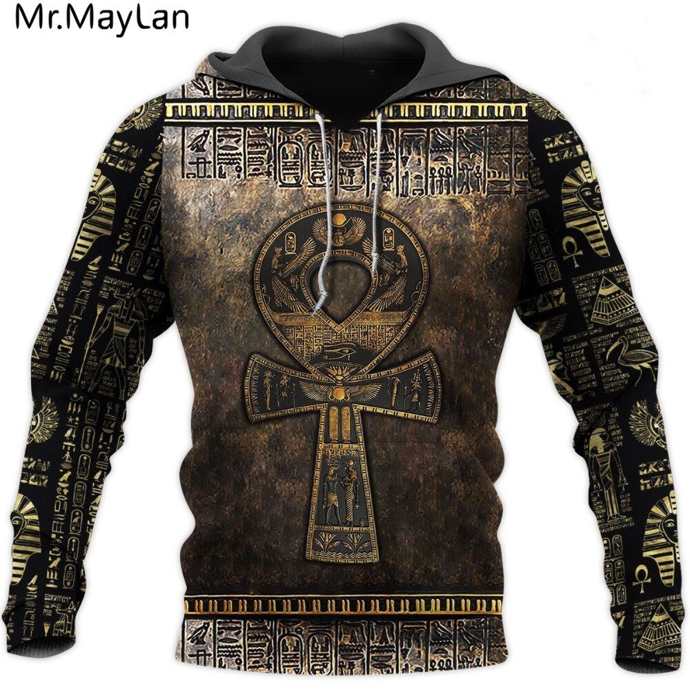 Custom Ancient Ankh Egypt And Symbols Men hoodies 3D Printed Jacket Men/Women Casual Retro Streetwear Sweatshirt sudadera hombre
