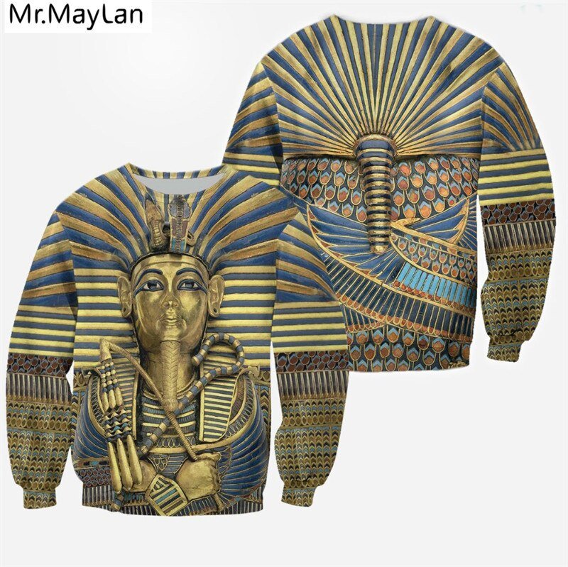 Egypt King Tutankhamun Art 3D Full Printed Jacket Men/Women Harajuku Hoodies Sweatshirt Unisex Casual Retro Streetwear Drop ship