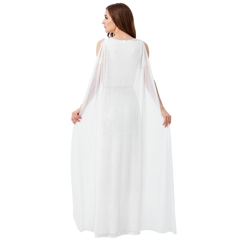 Medieval White Greek Goddess Cosplay Costumes Cleopatra Egypt Roman Retro Sexy Long Dresses Women Halloween Party Fancy Clothing