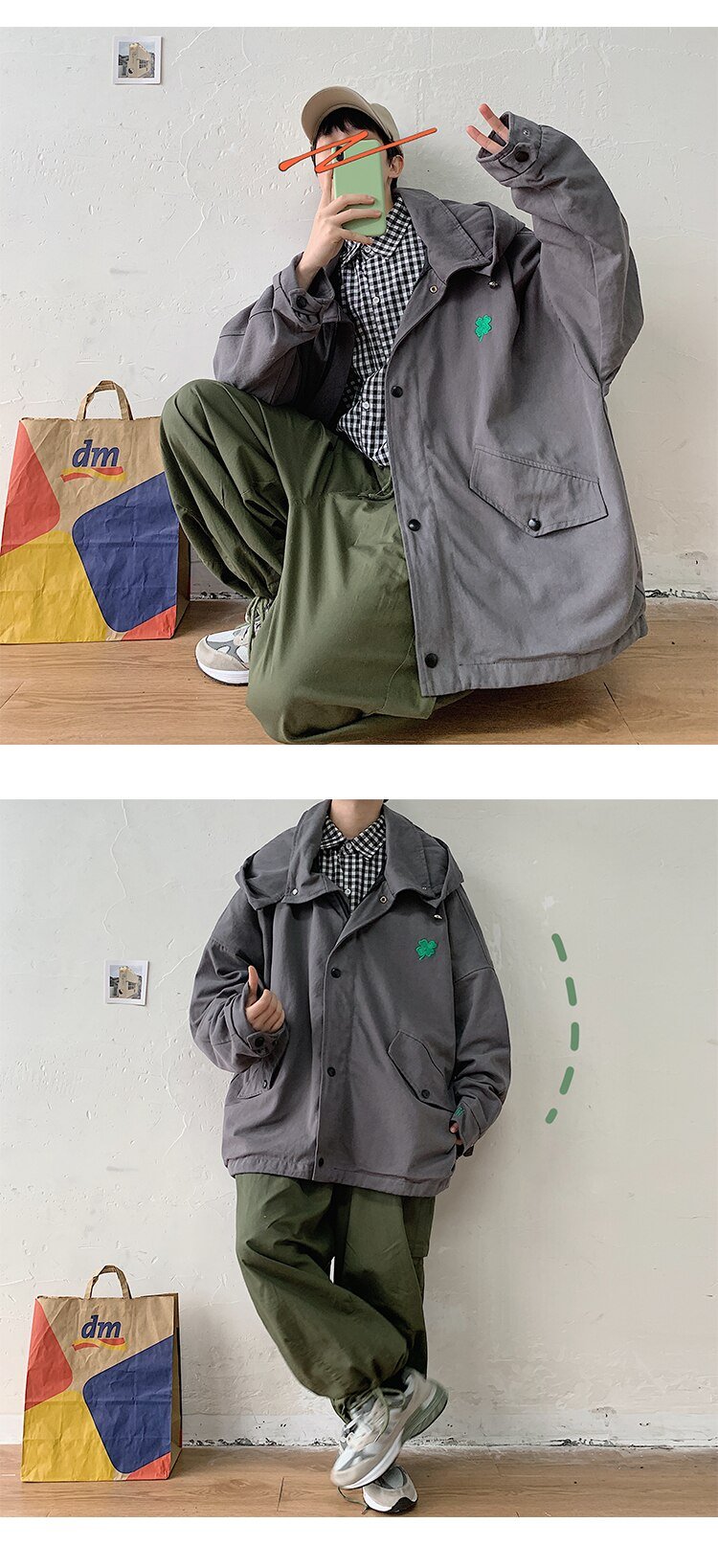 2020 new personality fashion embroidered loose casual jacket trend coat men jaket reggae Favourite discount Free shipping