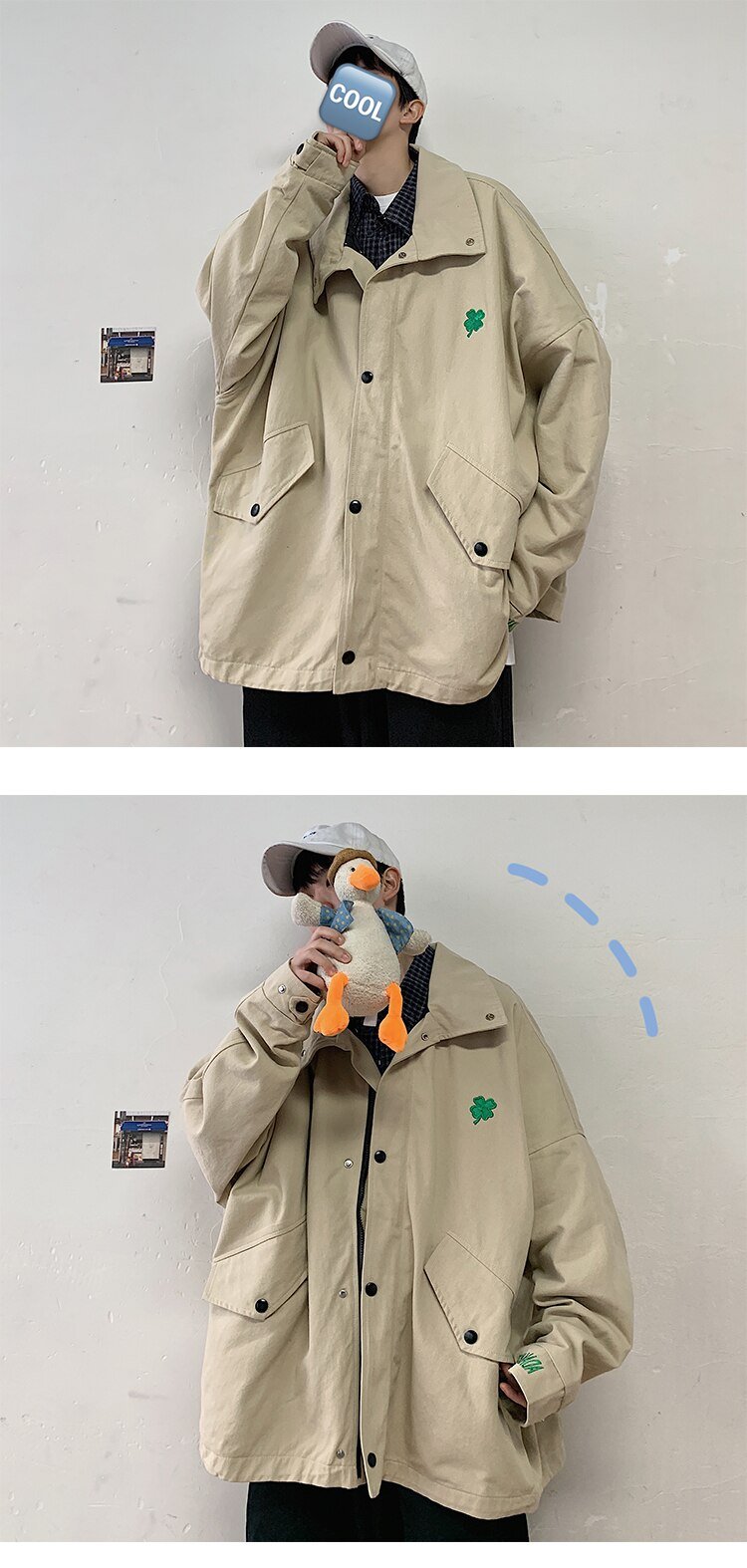 2020 new personality fashion embroidered loose casual jacket trend coat men jaket reggae Favourite discount Free shipping