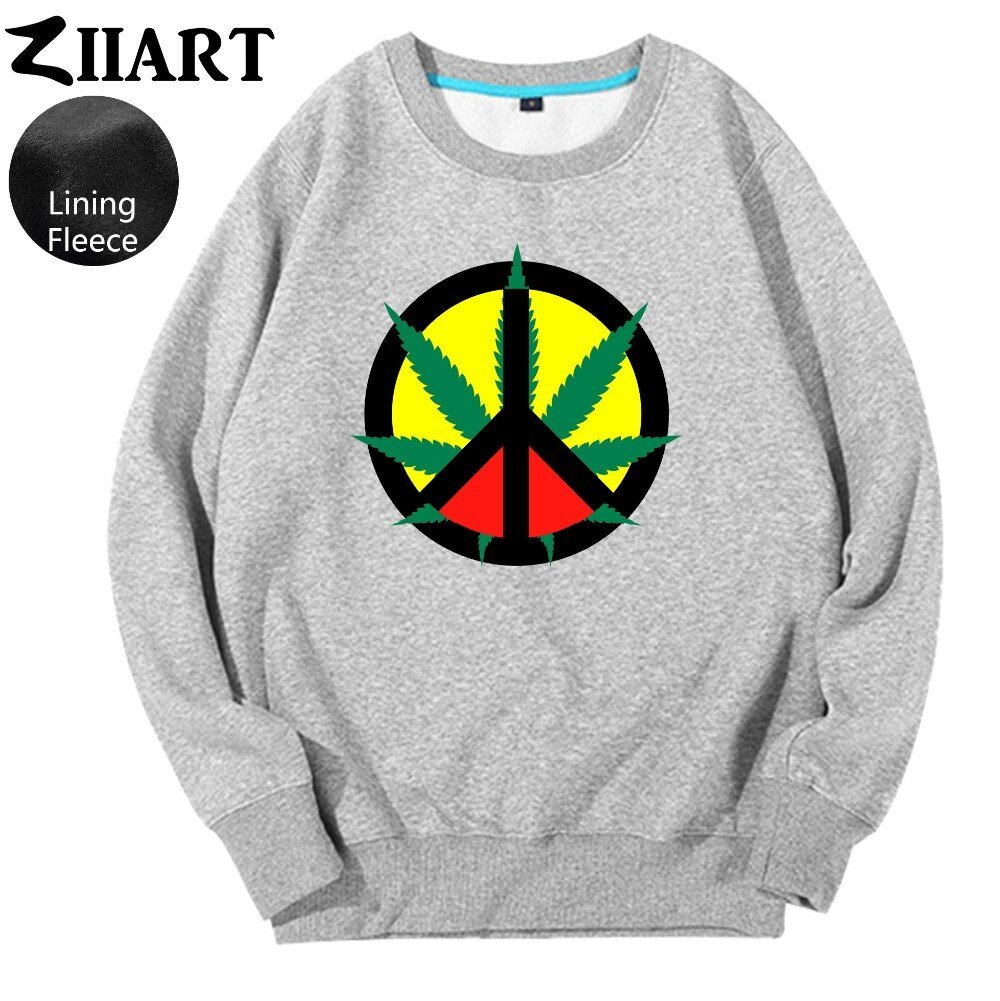 Peace Sign reggae Regge Rasta plant leaf Jamaica red couple clothes boys man male fleece Sweatshirt