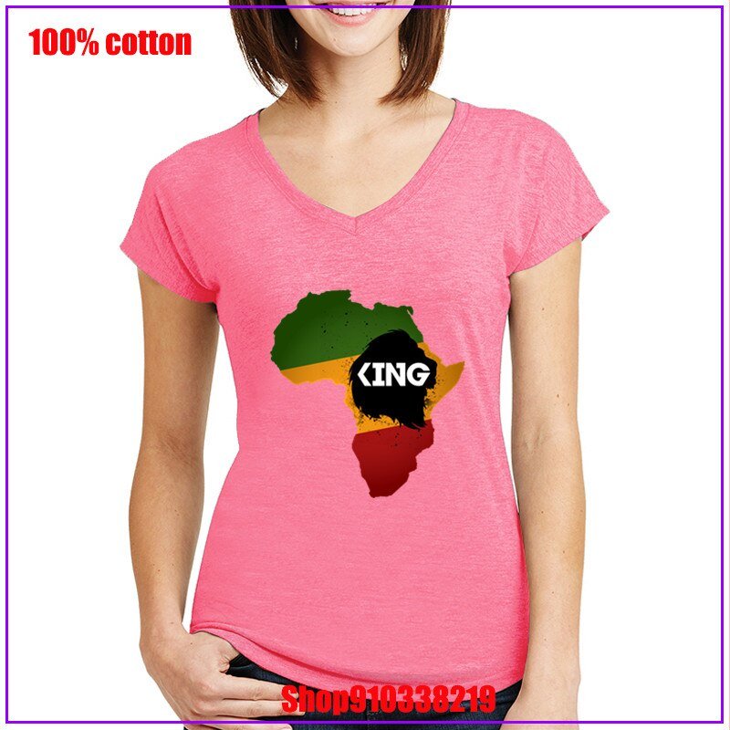 Rasta Rastafari Lion King African Flag T shirt women Funny female T-shirt funny clothes girl clothes T shirts Cartoon Top Tee
