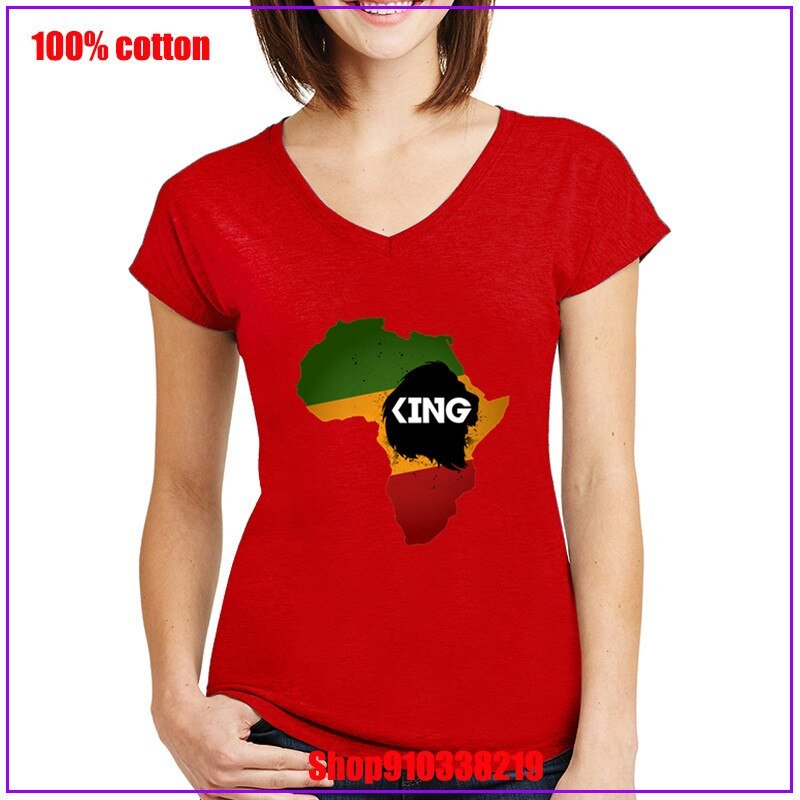 Rasta Rastafari Lion King African Flag T shirt women Funny female T-shirt funny clothes girl clothes T shirts Cartoon Top Tee