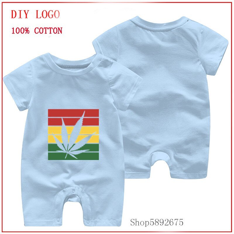 2020 New summer baby boys romper short sleeve rompers newborn baby clothes weed leaf rasta pajamas for baby girl infant clothing 2020 New summer baby boys romper short sleeve rompers newborn baby clothes weed leaf rasta pajamas for baby girl infant clothing