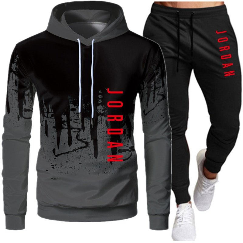 2 Stuks Sets Trainingspak Mannen Hooded Sweater + Broek Capuchon Sportwear Pak Ropa Hombre Casual Mannen Kleding Maat S-4XL