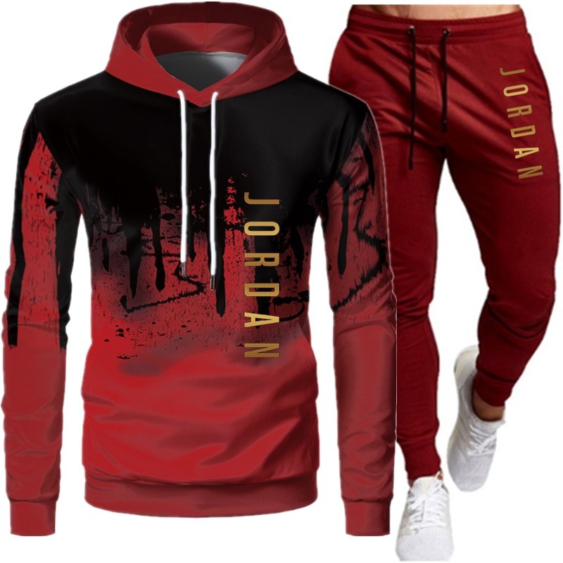 2 Stuks Sets Trainingspak Mannen Hooded Sweater + Broek Capuchon Sportwear Pak Ropa Hombre Casual Mannen Kleding Maat S-4XL